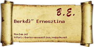 Berkó Ernesztina névjegykártya